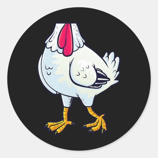 Chicken Costume Body Funny Farm Animal Farming Hal Classic Round Sticker (Front)