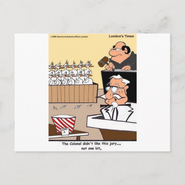 Chicken Courtroom Drama Funny Gifts & Tees Postcard (Front)
