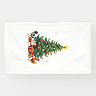 Chicken Cow Goat Horse Farm Animal Farmer Christma Banner