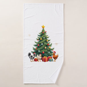 Chicken Cow Goat Horse Farm Animal Farmer Christma Bath Towel
