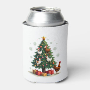 Chicken Cow Goat Horse Farm Animal Farmer Christma Can Cooler