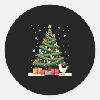 Chicken Cow Goat Horse Farm Animal Farmer Christma Classic Round Sticker