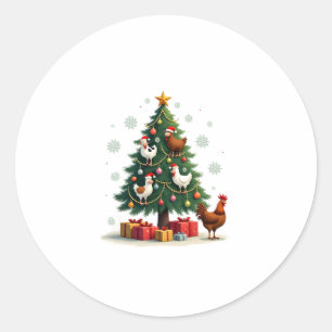 Chicken Cow Goat Horse Farm Animal Farmer Christma Classic Round Sticker