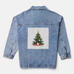 Chicken Cow Goat Horse Farm Animal Farmer Christma Denim Jacket