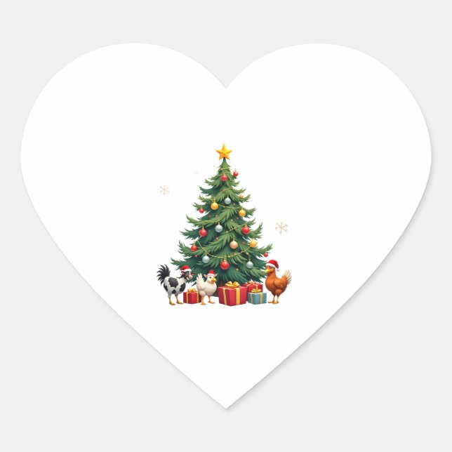 Chicken Cow Goat Horse Farm Animal Farmer Christma Heart Sticker (Front)