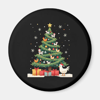 Chicken Cow Goat Horse Farm Animal Farmer Christma Magnet