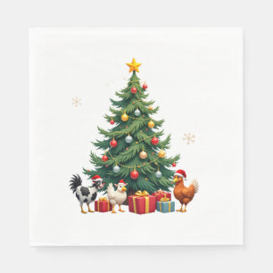 Chicken Cow Goat Horse Farm Animal Farmer Christma Napkin