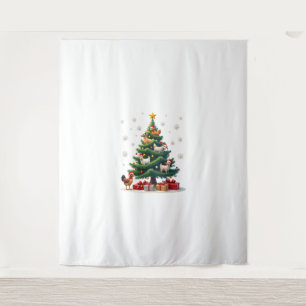 Chicken Cow Goat Horse Farm Animal Farmer Christma Tapestry