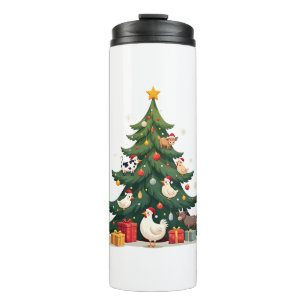 Chicken Cow Goat Horse Farm Animal Farmer Christma Thermal Tumbler