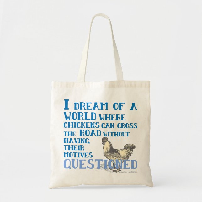 Chicken Cross Road Tote Bag (Front)