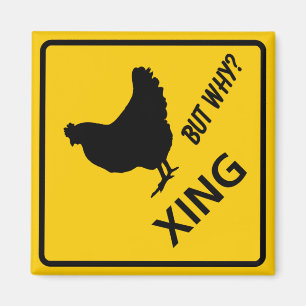 Chicken Crossing Highway Sign Magnet