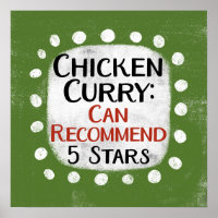Chicken Curry Review 5 Stars Poster Wall Art