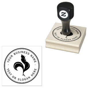 chicken  Custom Business Logo Large  Rubber Stamp