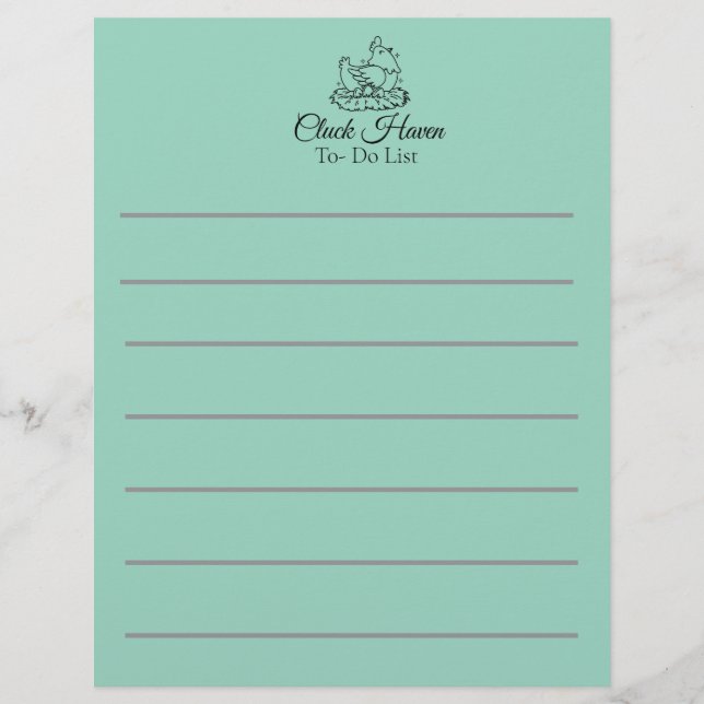 Chicken Custom Grocery TO-Do List Letterhead (Front)