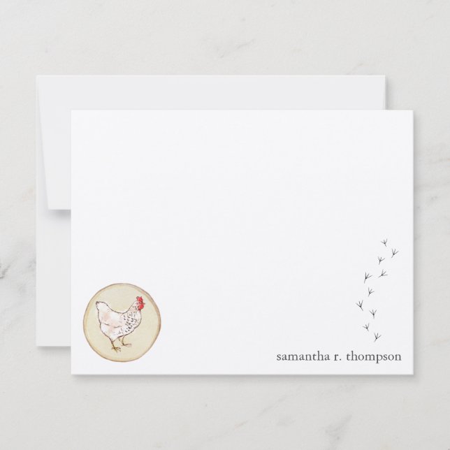 Chicken Custom Thank You Note Card (Front)