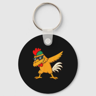 Chicken Dab Meme Animal Dance Funny For Men Women Key Ring