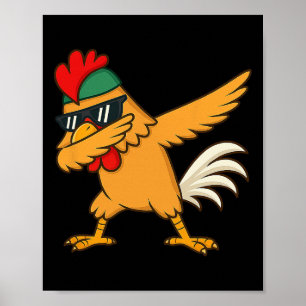 Chicken Dab Meme Animal Dance Funny Gifts For Men Poster