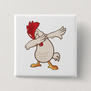 Chicken Dabbing Farmer Dab Dance 15 Cm Square Badge