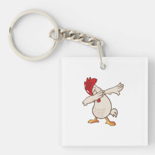 Chicken Dabbing Farmer Dab Dance Key Ring