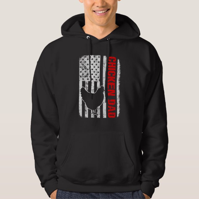 Chicken Dad American Flag Hoodie (Front)