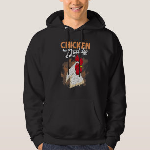 Chicken Dad Chicken Daddy Motif Hoodie