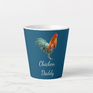 Chicken Dad Funny Chicken Farmer Chicken Daddy Latte Mug