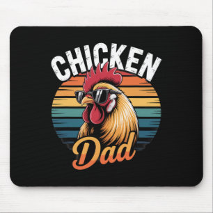 Chicken Dad Funny Rooster Retro Sunset Vintage Far Mouse Mat