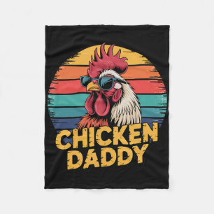 Chicken Dad Retro Farm Animal Lover Fleece Blanket