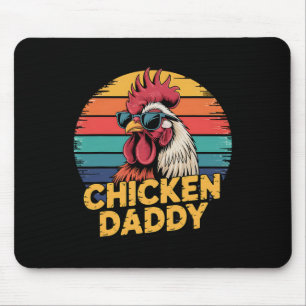 Chicken Dad Retro Farm Animal Lover  Mouse Mat