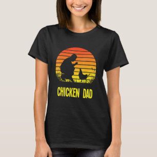 Chicken Dad Retro Sunset Farmer Chicken Owner Fath T-Shirt