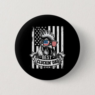 Chicken Dad Rooster Daddy Farmer Funny Fathers Day 6 Cm Round Badge