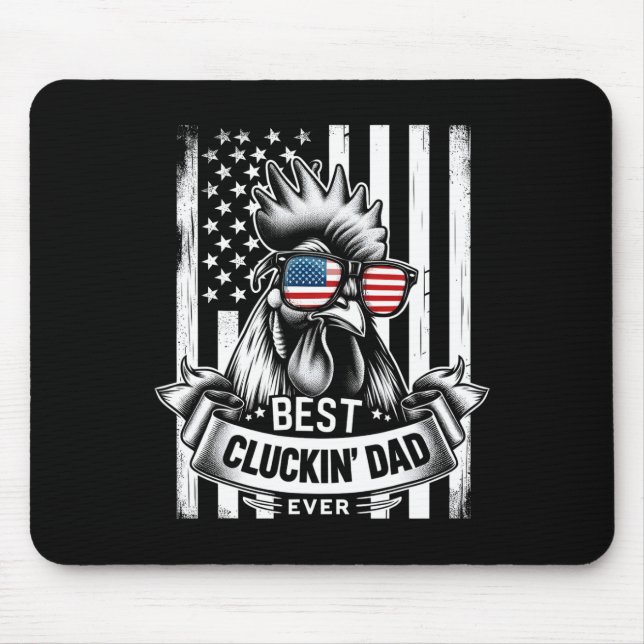 Chicken Dad Rooster Daddy Farmer Funny Fathers Day Mouse Mat (Front)