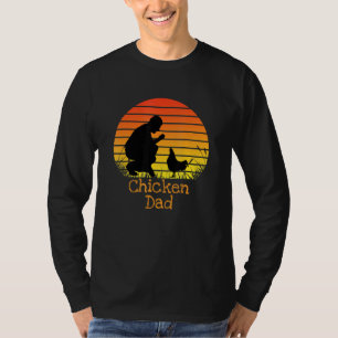 Chicken Dad Vintage Retro Sunset Chicken Farmer T-Shirt