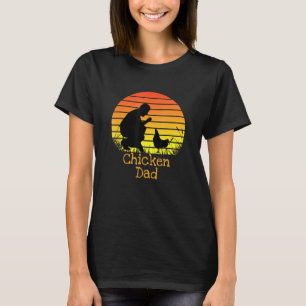 Chicken Dad Vintage Retro Sunset Chicken Farmer T-Shirt