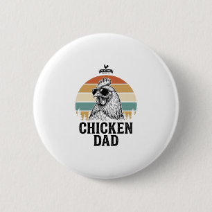 Chicken Dad Vintage Sunset Funny Chicken Lover Shi 6 Cm Round Badge
