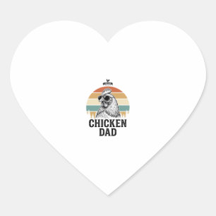 Chicken Dad Vintage Sunset Funny Chicken Lover Shi Heart Sticker