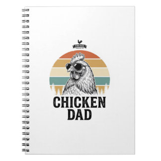 Chicken Dad Vintage Sunset Funny Chicken Lover Shi Notebook