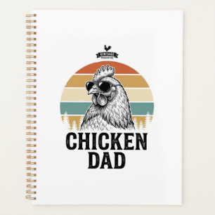 Chicken Dad Vintage Sunset Funny Chicken Lover Shi Planner