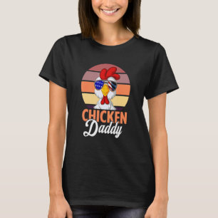 Chicken Daddy Farmer Chicken Dad USA Flag T-Shirt