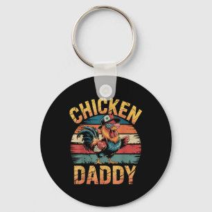 Chicken Daddy Funny Farmer For Men Key Ring