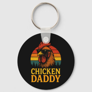 Chicken Daddy - Funny Poultry Farmer Retro Key Ring