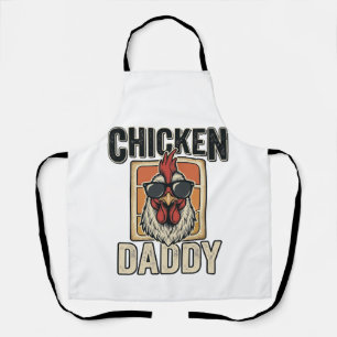 Chicken Daddy Funny Rooster Vintage Vector Shirt_1 Apron