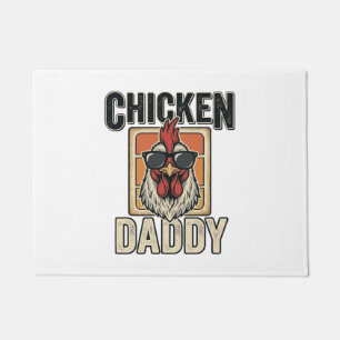 Chicken Daddy Funny Rooster Vintage Vector Shirt_1 Doormat
