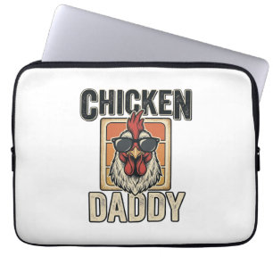 Chicken Daddy Funny Rooster Vintage Vector Shirt_1 Laptop Sleeve
