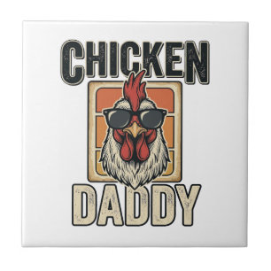 Chicken Daddy Funny Rooster Vintage Vector Shirt_1 Tile