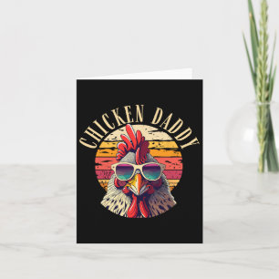 Chicken Daddy Retro Vintage 70s Chicken Dad Father Card