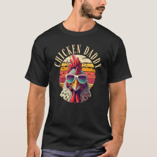 Chicken Daddy Retro Vintage 70S Chicken Dad Father T-Shirt