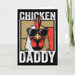 Chicken Daddy Rooster Farmer Funny Fathers Day For Card