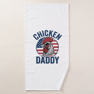 Chicken Daddy Rooster Vintage Patriotic Shirt Desi Bath Towel