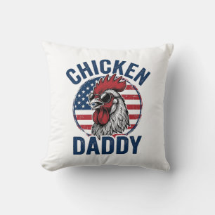 Chicken Daddy Rooster Vintage Patriotic Shirt Desi Cushion